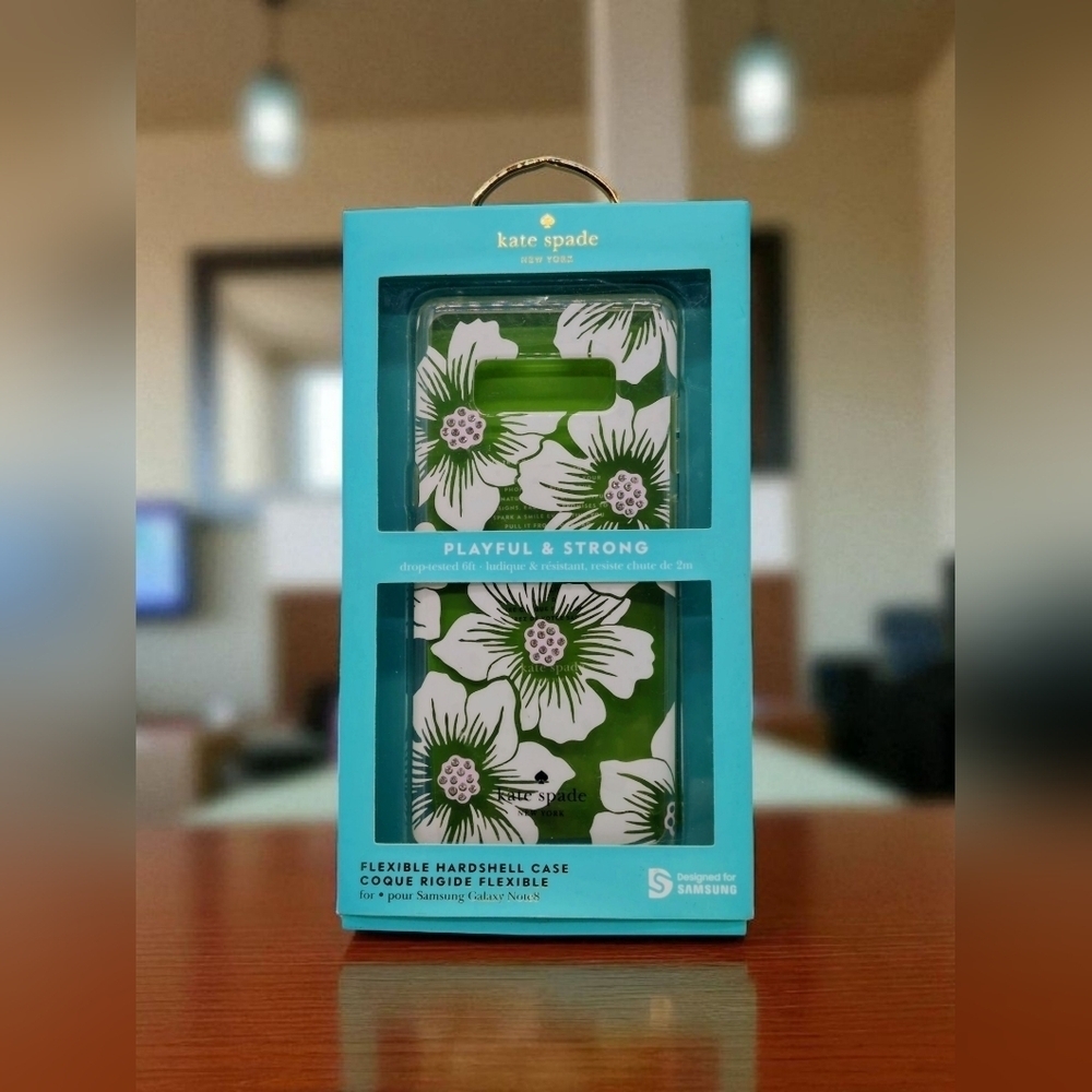 Kate Spade Galaxy Note 8 White and Green Floral Phone Case Original Box